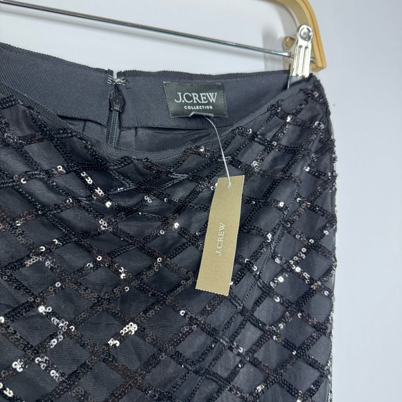 J. Crew Collection Black Lattice Sequin Pencil Skirt NWT - Picture 14 of 17